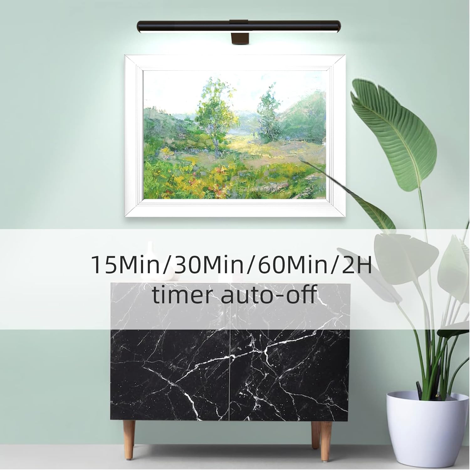 Luz de imagen inalámbrica de 16 pulgadas, batería recargable, luz de pintura de metal completo con control remoto, luz LED de exhibición de arte