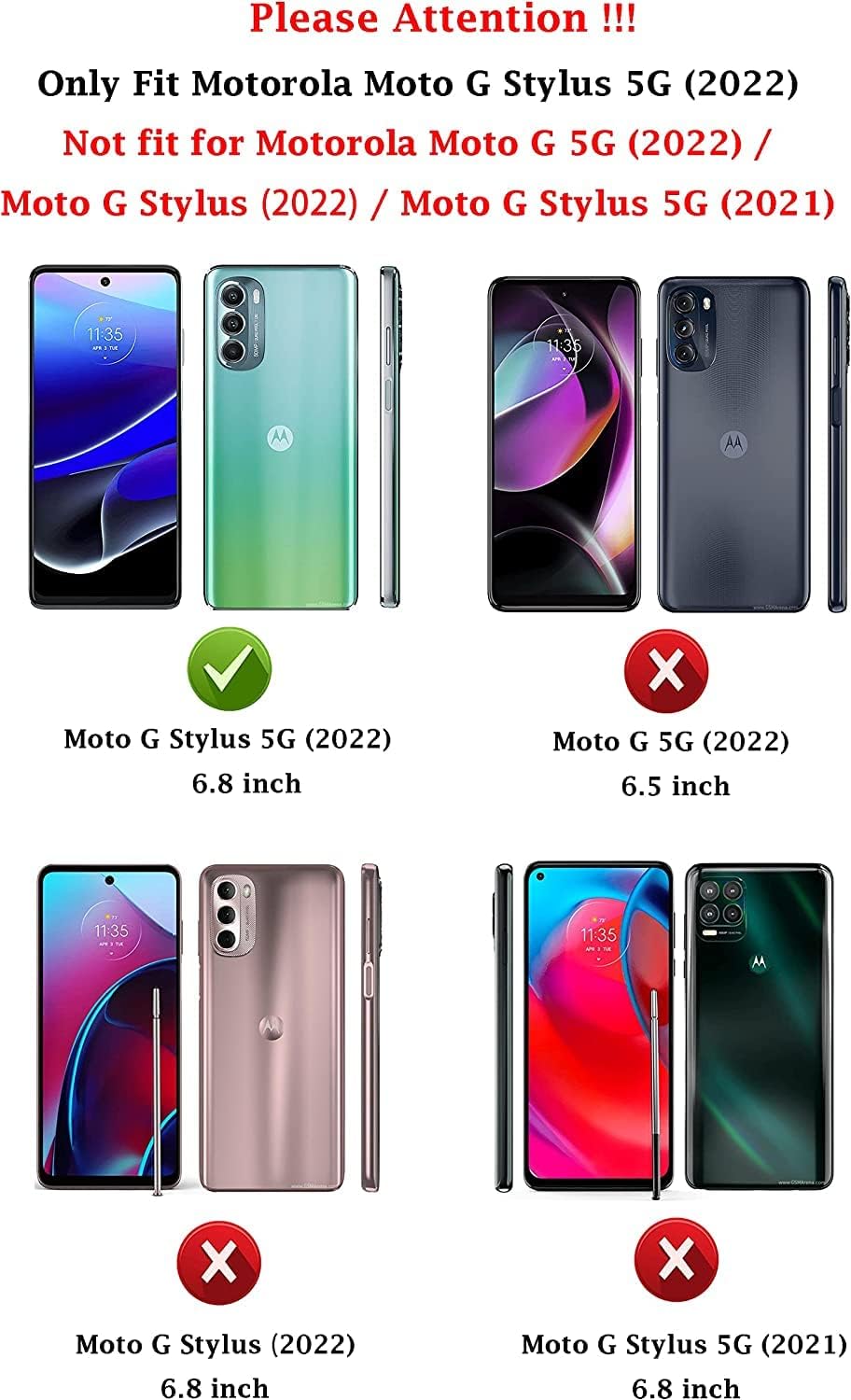 Jeylly Motorola G Stylus 5G 2022 – Funda para Moto G Stylus 5G 2022, funda híbrida de policarbonato duro + goma de poliuretano termoplástico suave a