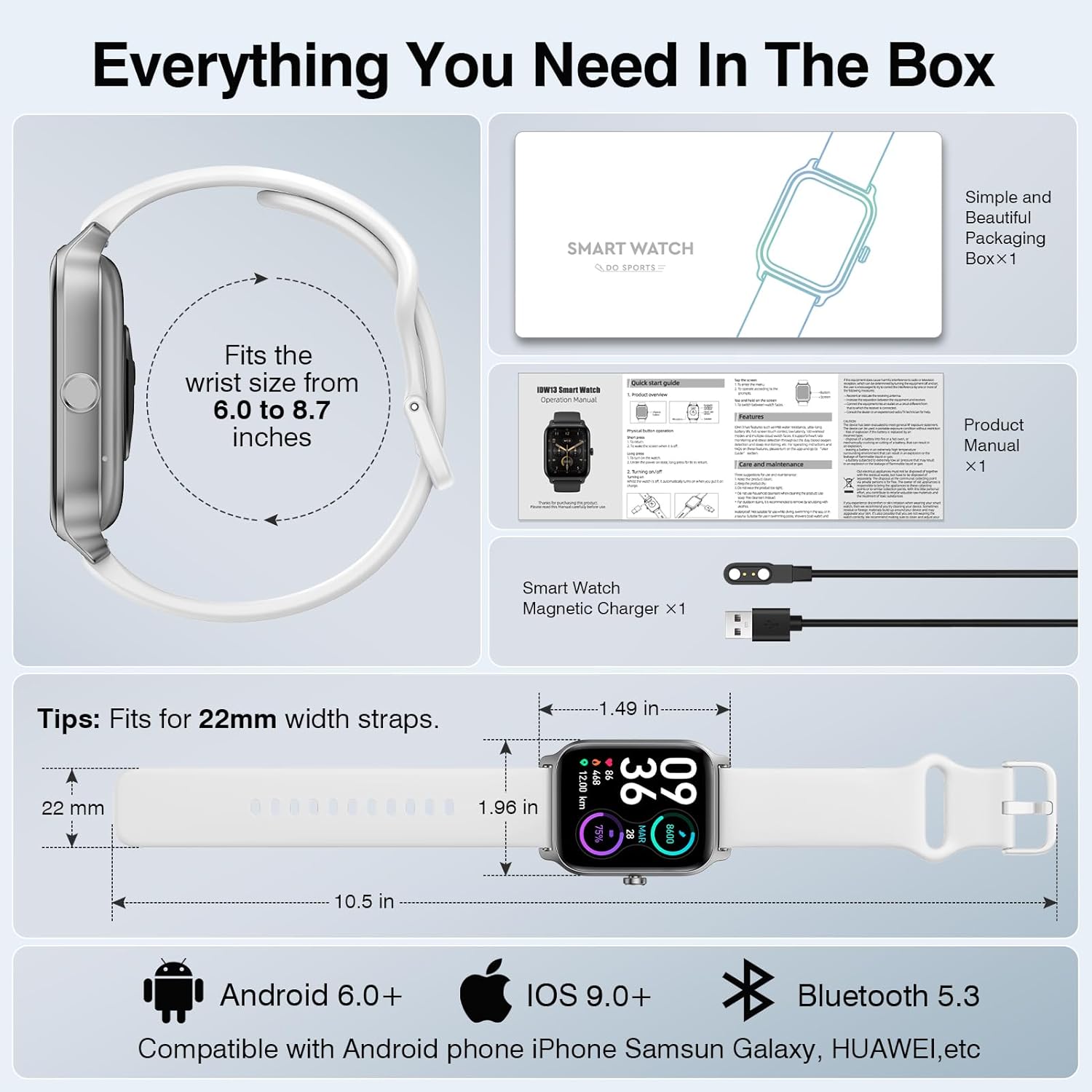 Quican Relojes inteligentes para mujer, compatibles con teléfonos iOS y Android, relojes inteligentes impermeables con llamadas, voz Alexa,