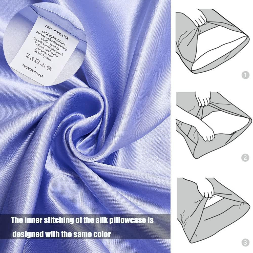 Funda de almohada para mujer, funda de almohada para cabello y piel, suave, transpirable, suave y refrescante para dormir, juego de 2 fundas de