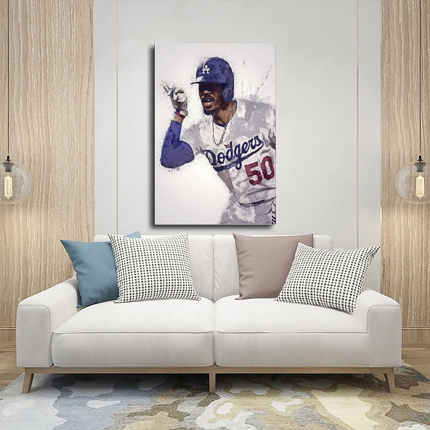 TUBALU Mookie Betts – Póster de béisbol, arte de pared, pintura impresa para sala de estar, dormitorio, sin marco 12 x 18 pulgadas (11.8 x 17.7 in)