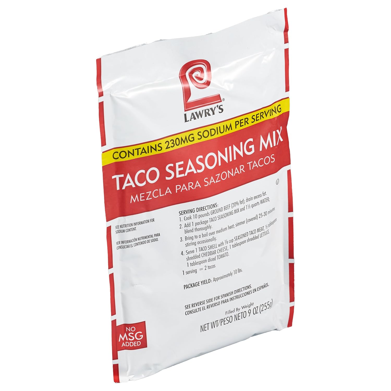 Lawry’s Mezcla de condimentos para tacos, seis paquetes de 9 onzas de mezcla de condimentos para tacos, mejor para pollo, carne de res, pescado,