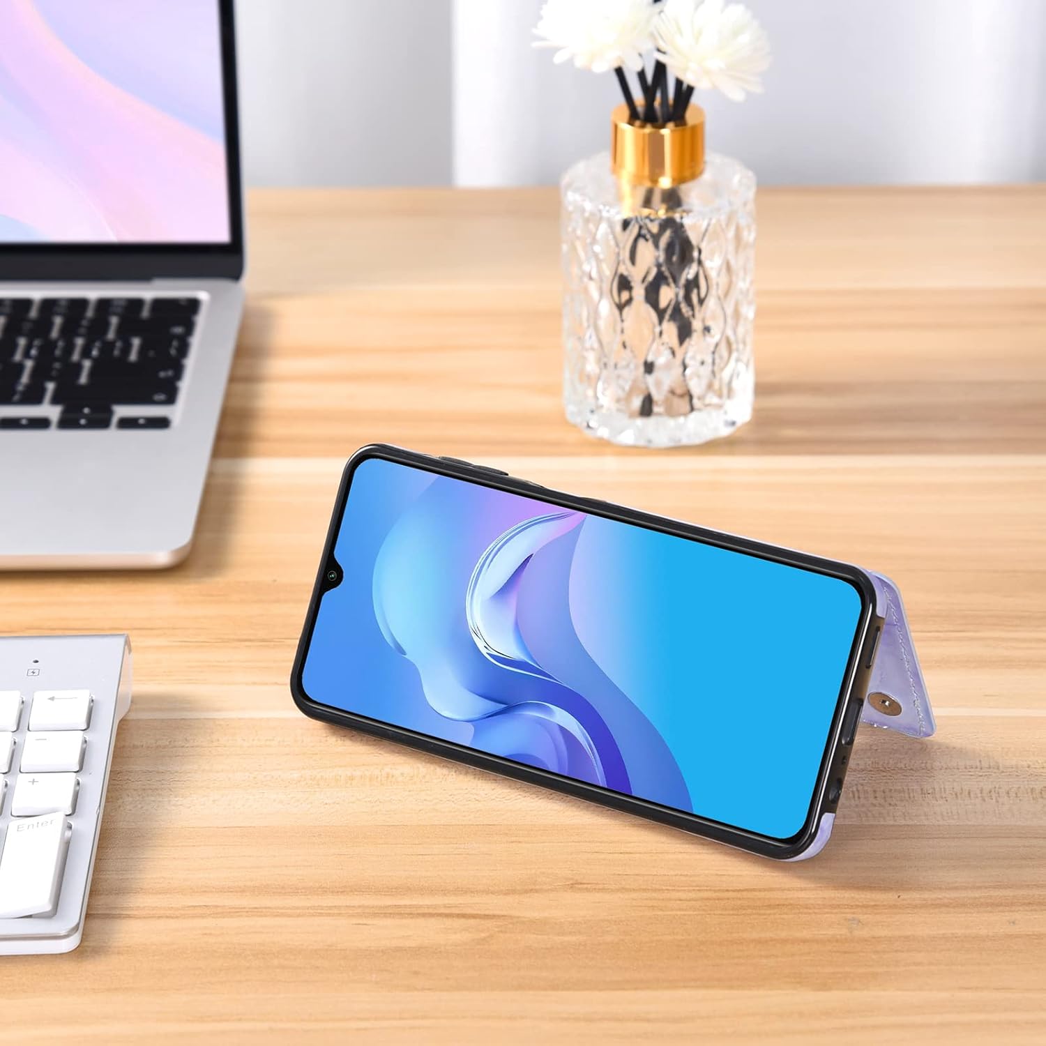 Asuwish Funda de teléfono para Samsung Galaxy A13 5G con protector de pantalla de vidrio templado y billetera de mármol abatible con soporte para