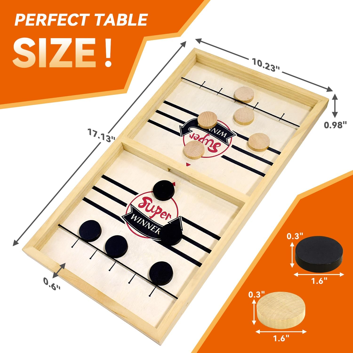 BAKAM Juego de disco de cabestrillo súper rápido, juego de hockey de mesa portátil para niños y adultos, juegos de tirachinas de mesa para niños y
