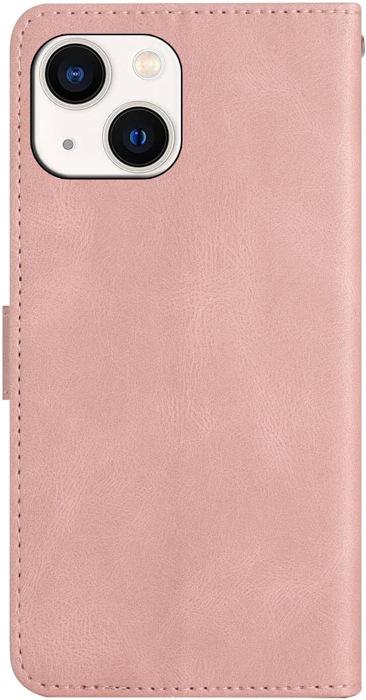 Funda con tapa para iPhone 15  Interior de TPU con soporte de visualización y ranuras para tarjetas  Funda de piel con cartera para teléfono con