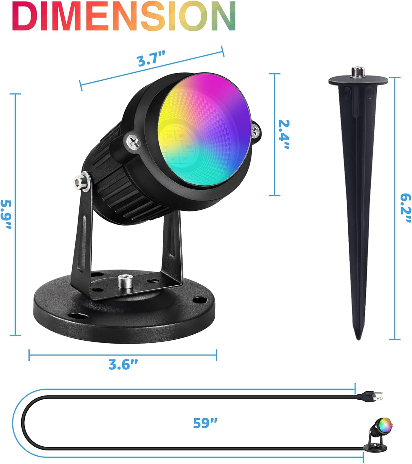 SUNVIE RGBW – Luces de punto para interiores de 6 W con control remoto, 16 luces que cambian de color para interiores de 120 V, focos LED de