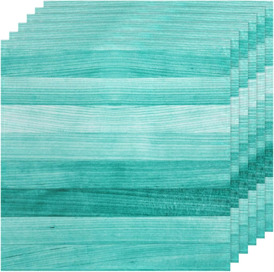 Cloth Napkins Set of 6 Blue Wood 20×20 Inch Cloth Napkins Wooden Texture Washable Reusable Kitchen Dinner Napkins Table Decor for Wedding, Holiday