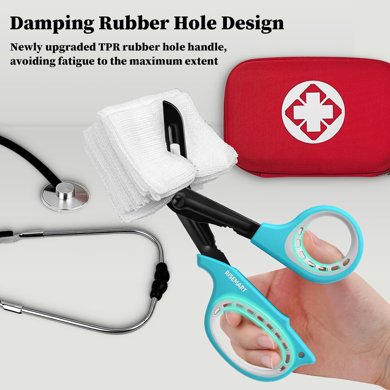 Tijeras de trauma  Tijeras médicas vendaje para enfermeras, 7.5 pulgadas, cuchillas antiadherentes recubiertas de fluoruro, tijeras de enfermería,