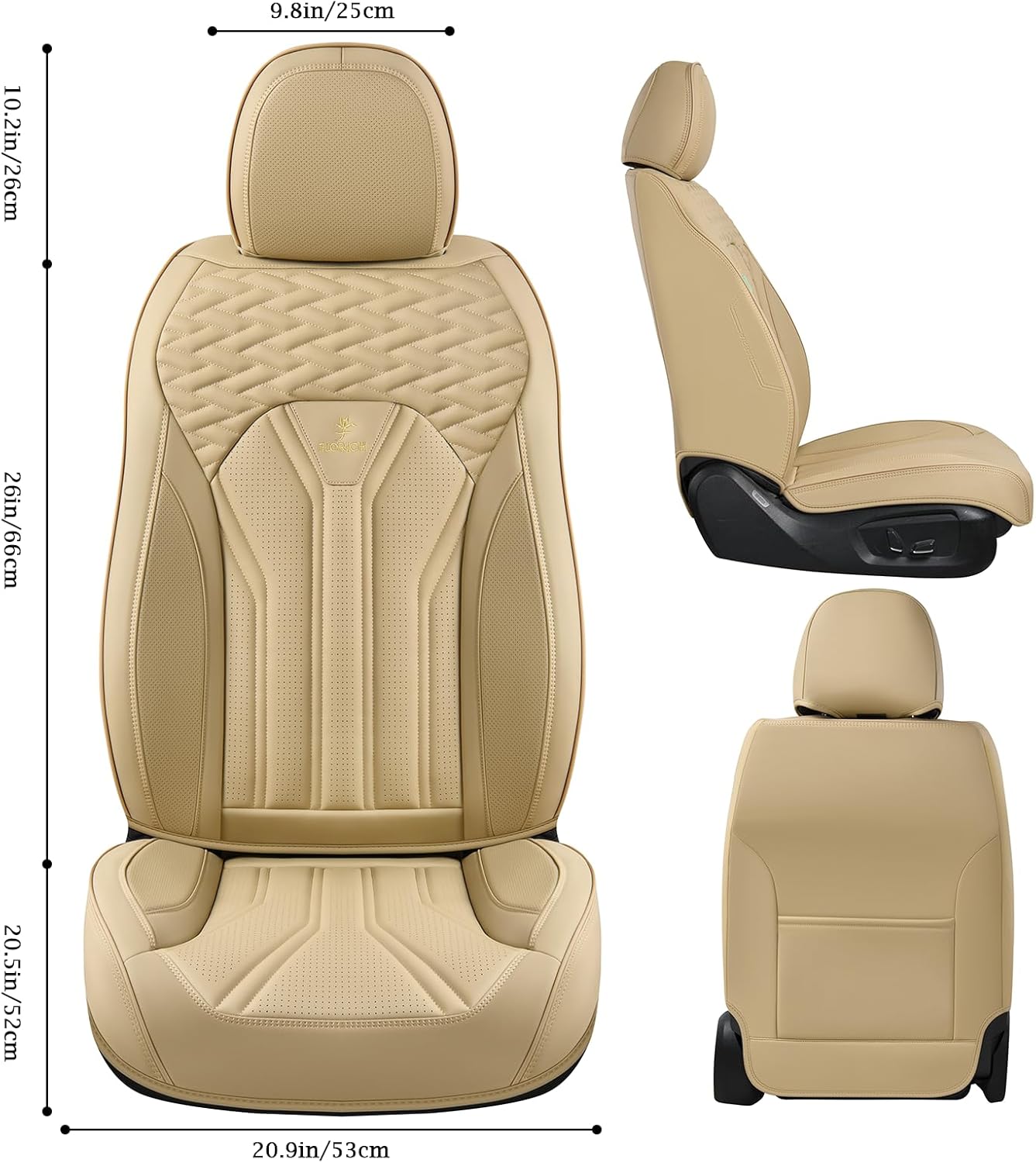 Fundas de asiento para automóviles, fundas de asiento impermeables, fundas de asiento de cuero para automóvil, paquete de 2, protector universal de