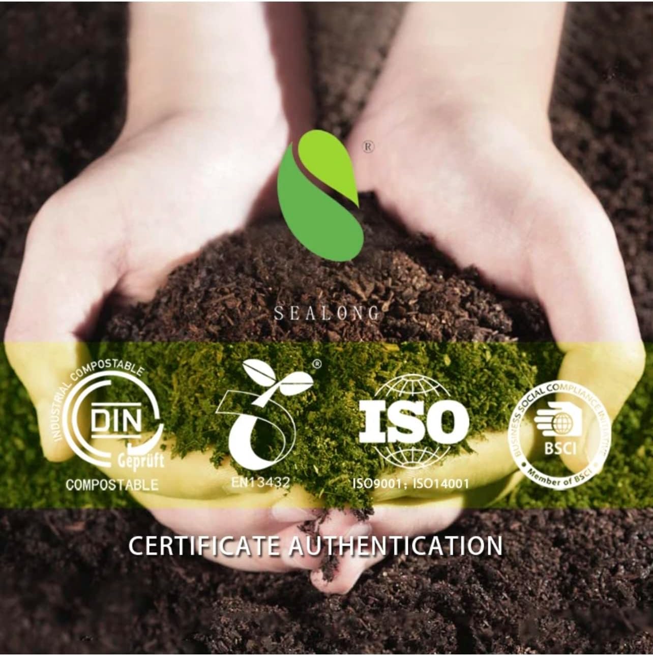 Bolsas biodegradables para excrementos de perro, 100% compostables certificadas, 13 x 9 pulgadas, sin plástico, respetuosas con el medio ambiente, a