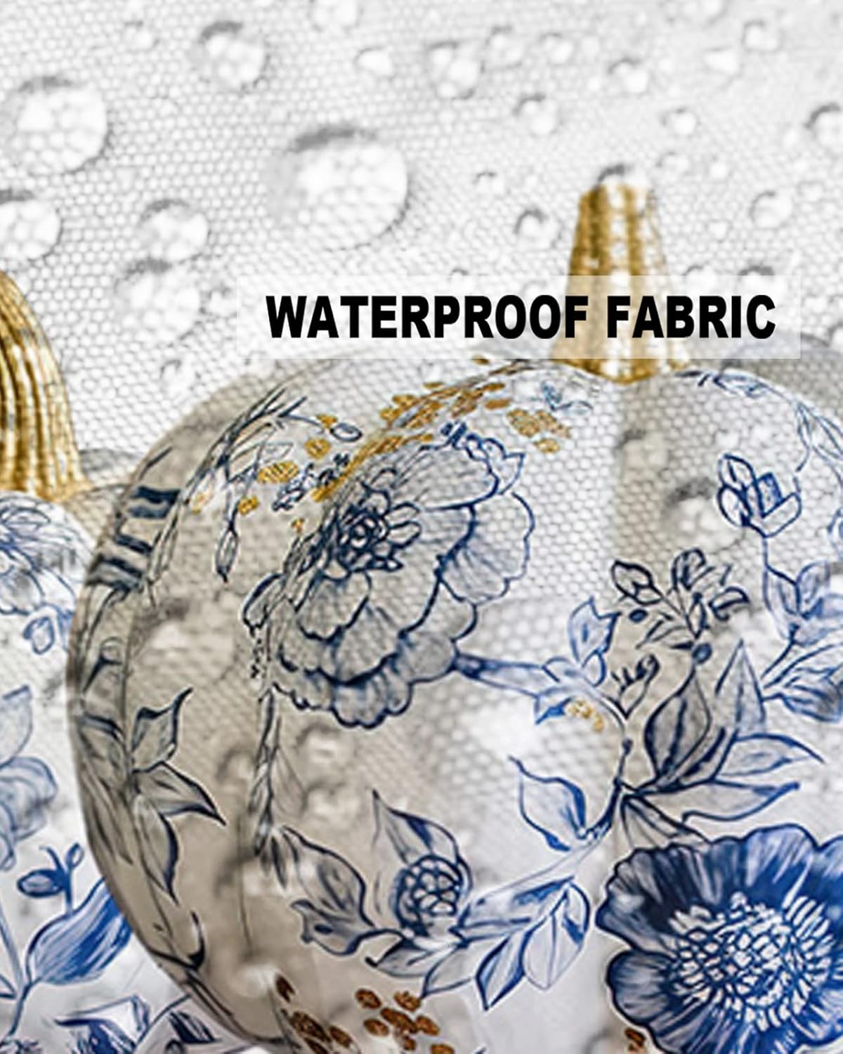 Chinoiserie – Juego de 2 fundas de almohada de porcelana impermeables para sofá, fundas de almohada decorativas de cosecha de otoño de 20 x 12