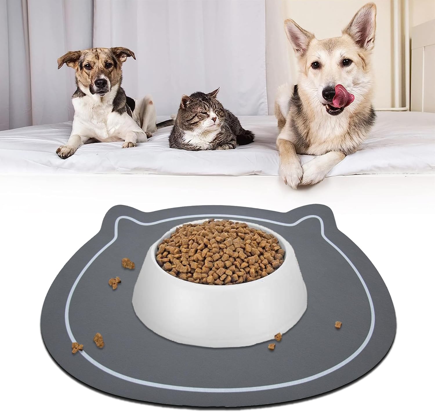 Tapete de alimentación para mascotas para perros y gatos, absorbente, antideslizante, de diatomita, tapete para cuenco de agua para perros, súper