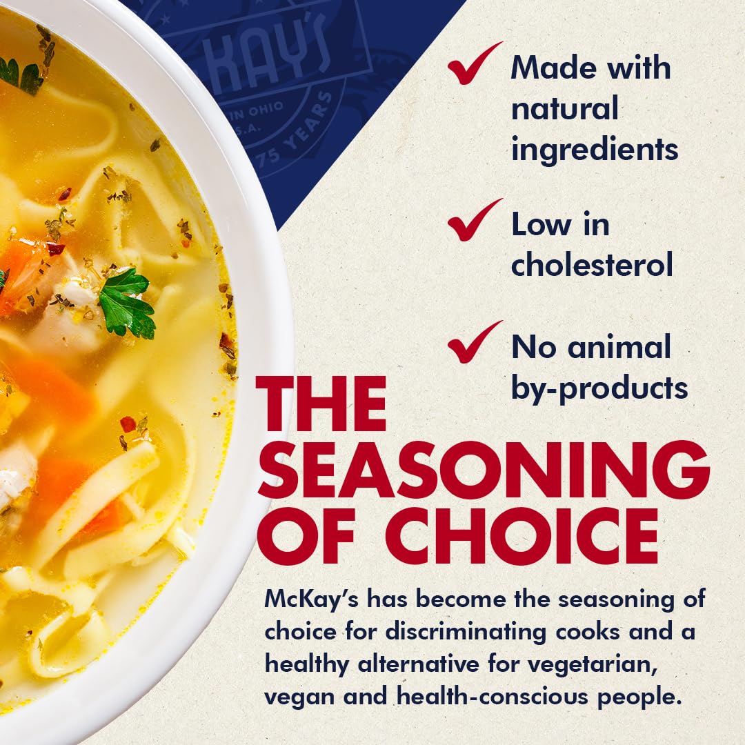 Mc Kay’s Condimento para sopa en polvo con sabor a pollo y carne, caldo instantáneo sin gluten, sustituto de cubos de lingotes, Est. 1945 (pollo