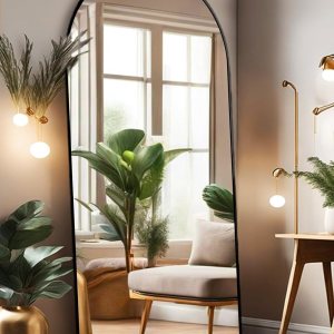 ITSRG Espejo de suelo, espejo de longitud completa con soporte, espejo de pared arqueado, espejo de 28 x 71 pulgadas, espejo de pie negro ITSRG Espejo de suelo, espejo de longitud completa con soporte, espejo de pared arqueado, espejo de 28 x 71 pulgadas, espejo de pie negro