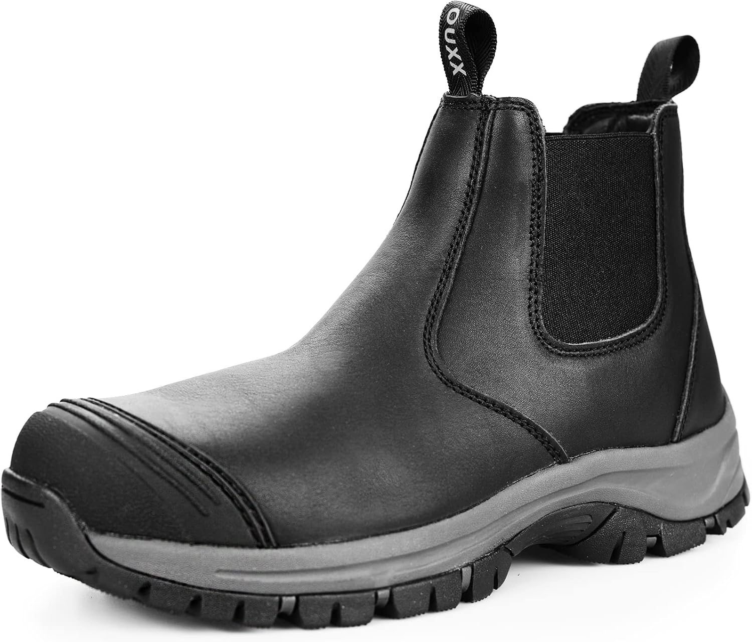 OUXX Botas de trabajo para hombres, zapatos de seguridad con punta de acero, antideslizantes, impermeables, a prueba de pinchazos (OX2622)