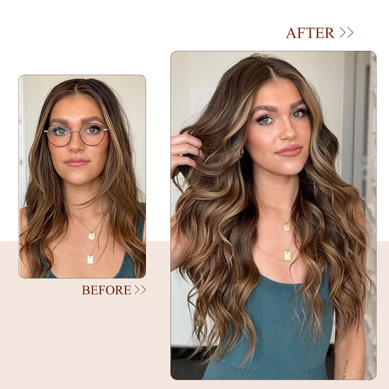 Extensiones de cabello humano con clip, color burdeos, extensiones de cabello humano largo ondulado con clip, 2.47 onzas, 7 unidades, extensiones de