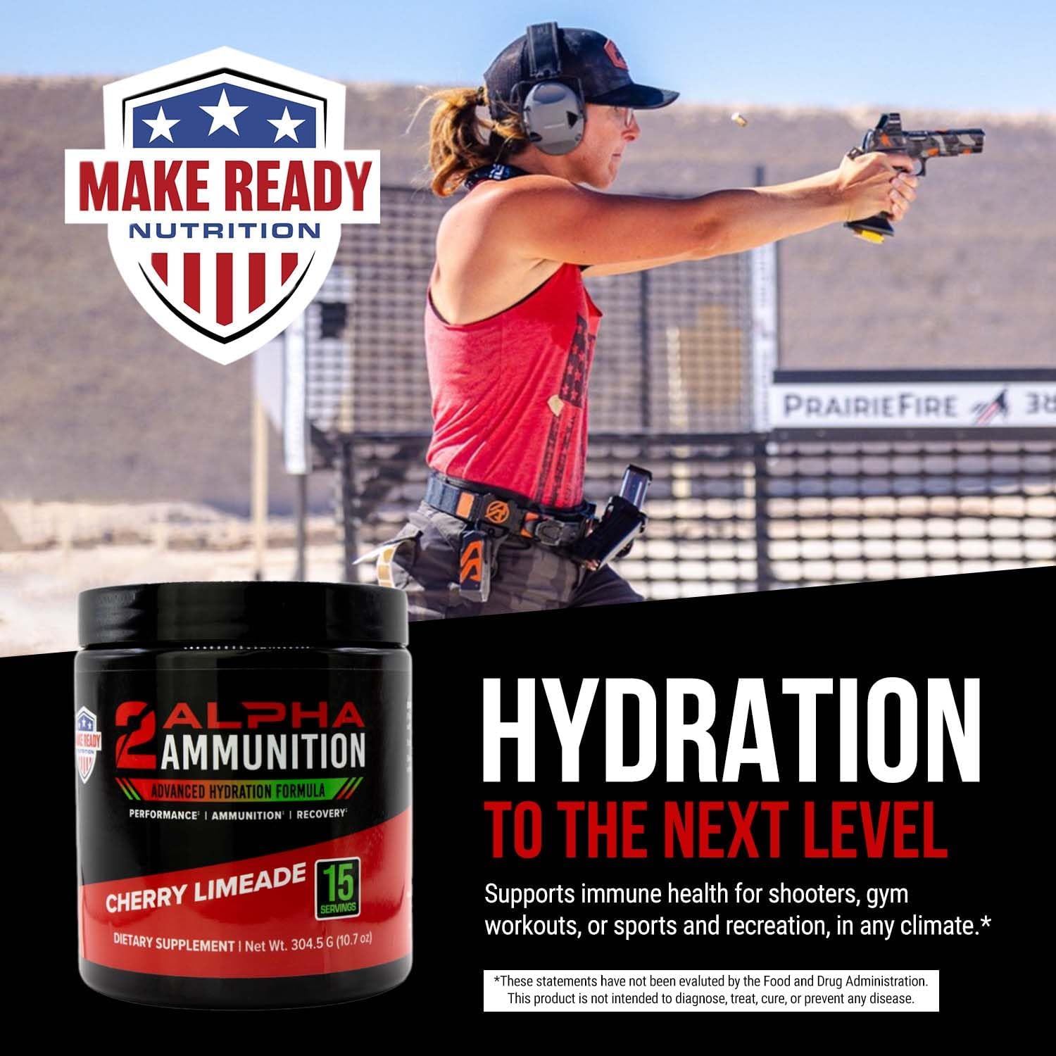 2ALPHA Ammunition Cherry Limeade – 10.74 oz  Polvo de hidratación, polvo de bebida energética y suplemento de apoyo inmunológico para deportes de