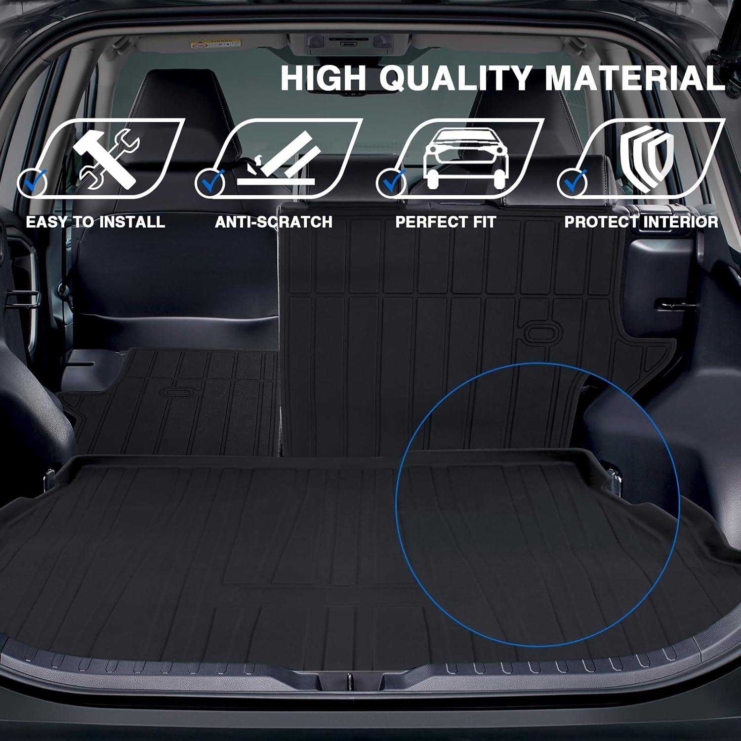Forro de carga para maletero trasero, cubierta trasera para RAV4 RAV 4 2019 2020 2021 2022 2023 bandeja de maletero alfombrillas de carga para