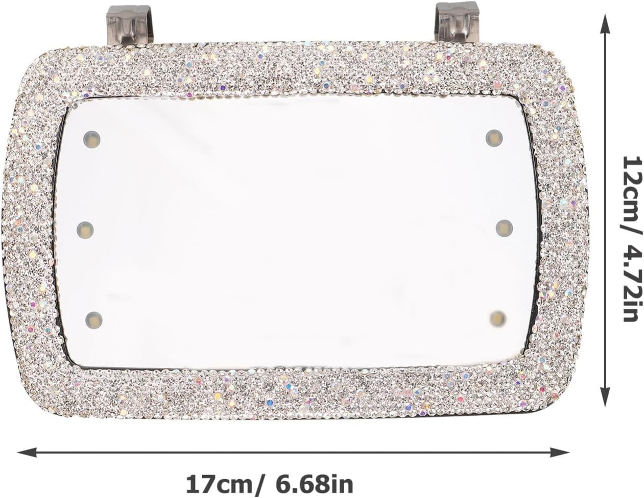 FAVOMOTO Espejo de visera solar para automóvil, espejo de tocador, clip en la vista trasera, sombra de sol, espejo de maquillaje cosmético de viaje,