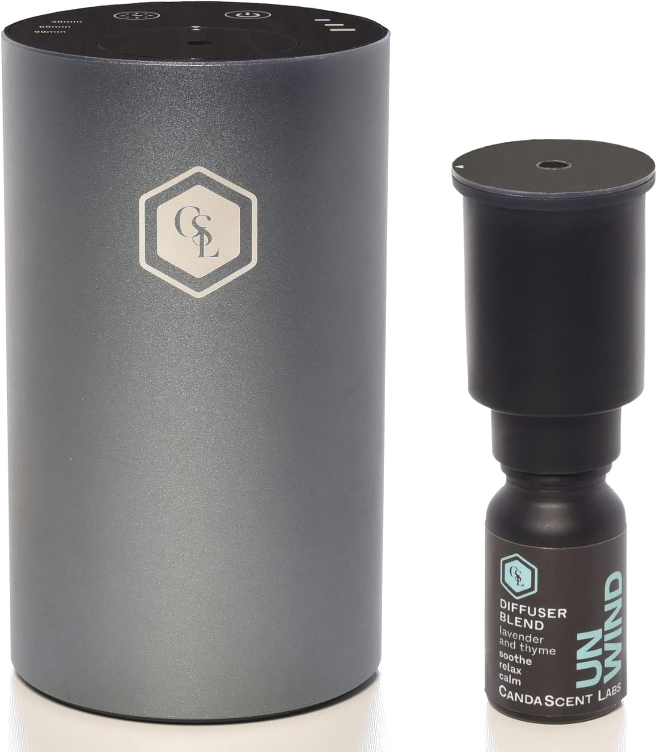 Nuevo valor especial difusor sin agua de CandaScent Labs + aceites esenciales para relajar portátil y recargable por USB, 3 intensidades y 4 ajustes