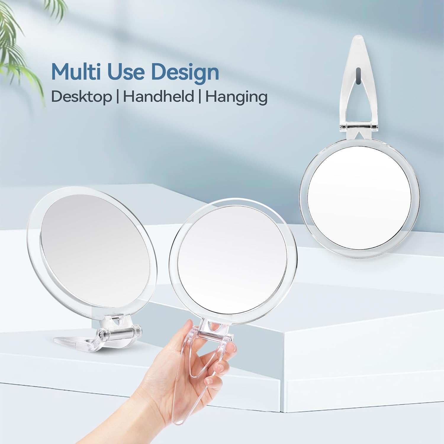 B Beauty Planet Espejo de aumento 30X, espejo de aumento con soporte y pinzas, espejo de mano con aumento 30X1X, espejo compacto para viajar, espejo