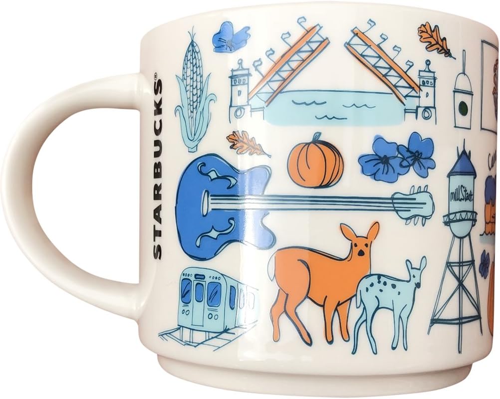 Starbucks Taza de café coleccionable de la serie Been There (Illinois), 14 onzas