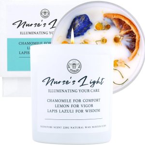 Vela ligera para enfermeras, regalos de enfermera para mujeres, regalo de agradecimiento para enfermera, manzanilla reconfortante y limón vigoroso, Vela ligera para enfermeras, regalos de enfermera para mujeres, regalo de agradecimiento para enfermera, manzanilla reconfortante y limón vigoroso,
