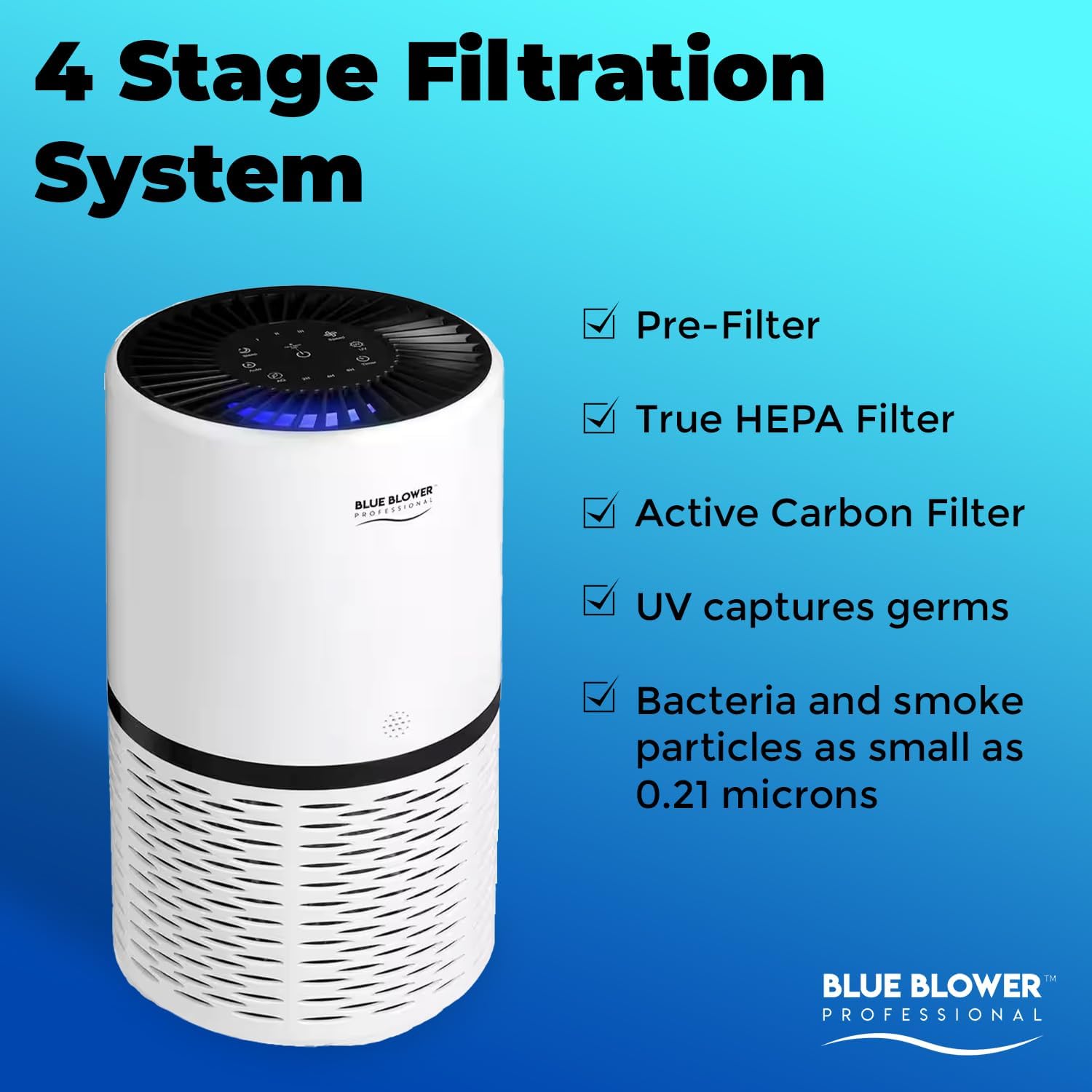 Purificador de aire, purificador de aire que elimina el polvo, filtro HEPA con tecnología UV-C, filtro de aire de alta densidad para oficina, sala