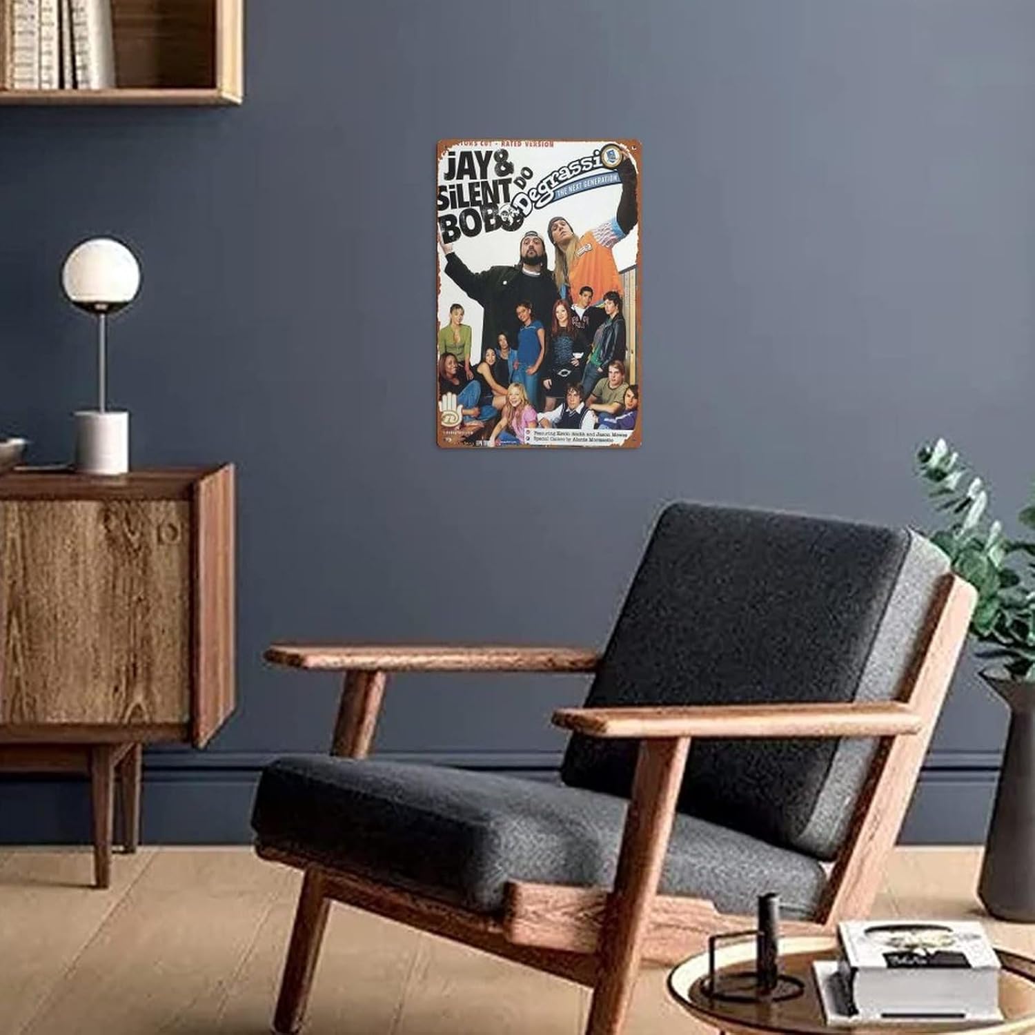ZTLLFV Jay and Silent Bob Do Degrassi – Póster retro con logotipo de lata para restaurante, decoración de pared, puerta del hogar, jardín, tienda,