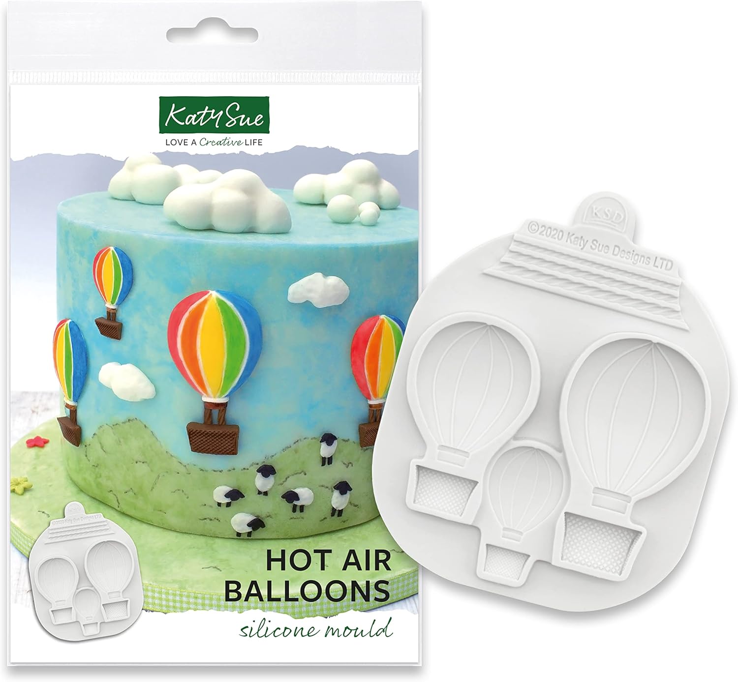 Katy Sue Molde de silicona para globos de aire caliente para decoración de pasteles y manualidades