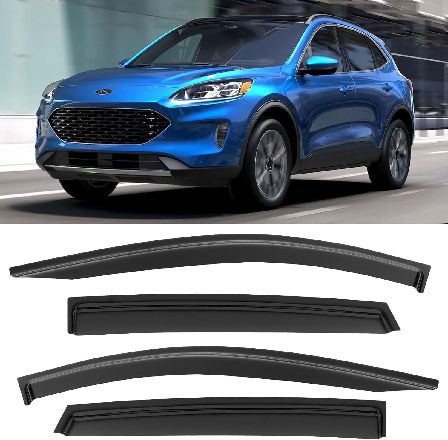 Protectores de lluvia para Ford Escape 2020 2021 2022 2023, viseras de ventilación de ventana, deflectores de viento para escape 20-23