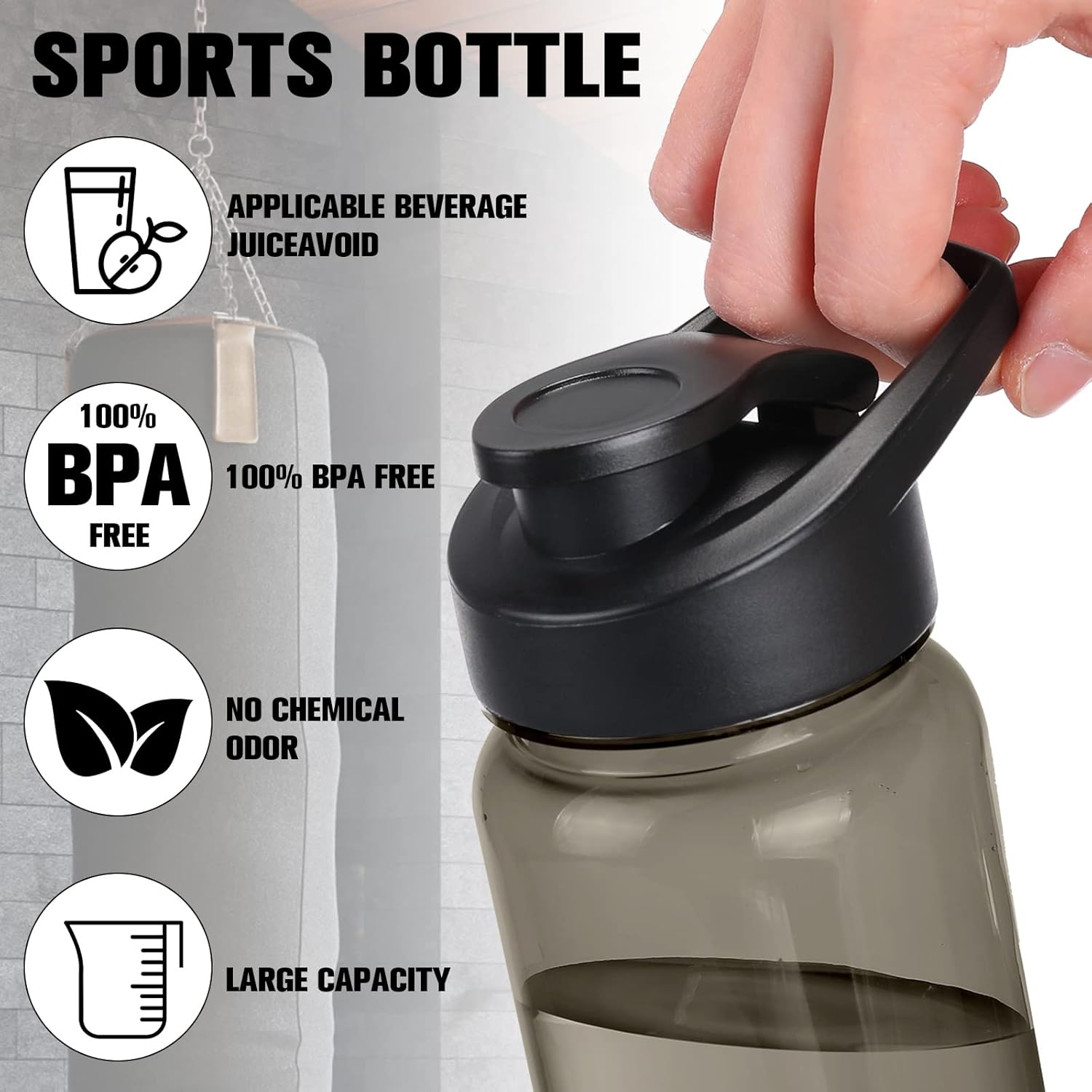 12 botellas deportivas de plástico de 17 onzas, botellas de agua reutilizables a granel, botellas de bebidas deportivas portátiles a granel, paquete
