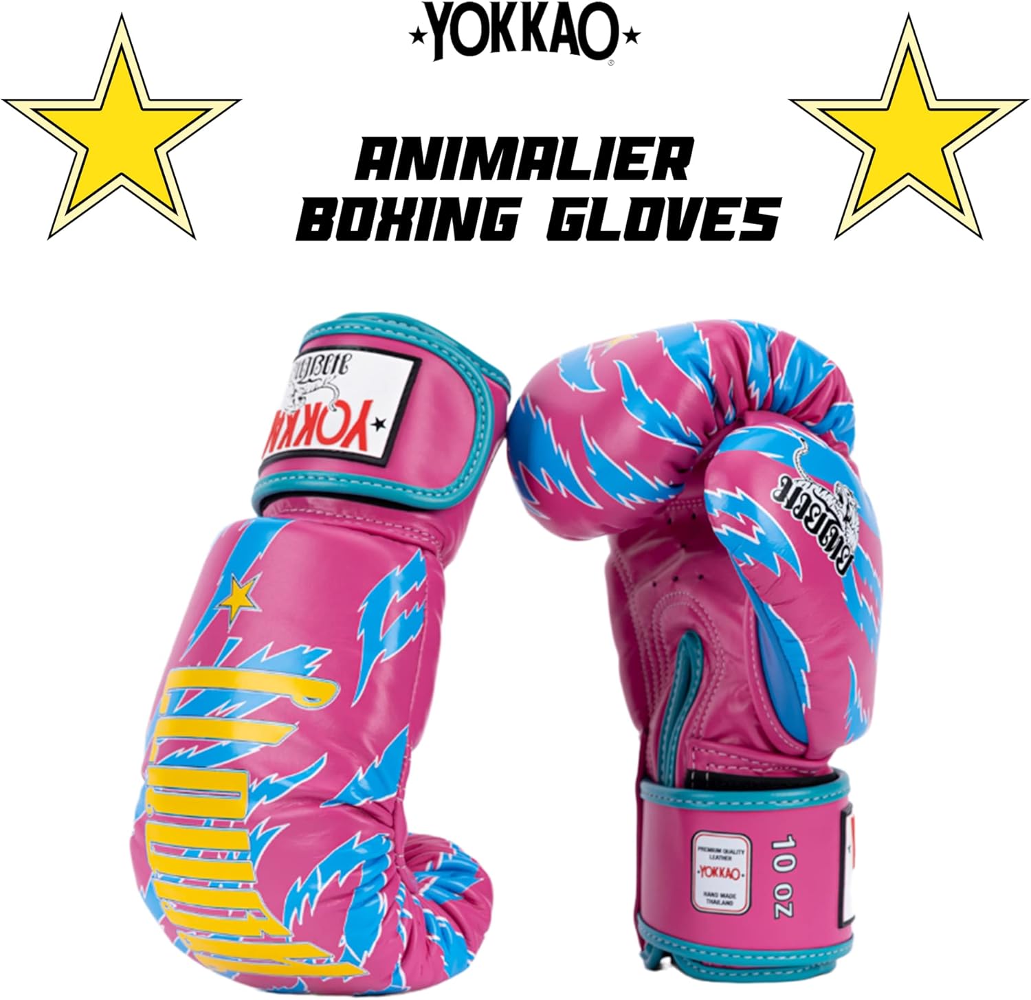 YOKKAO Guantes de boxeo Muay Thai transpirables de diseño  Guantes de entrenamiento y combate de cuero premium para hombres y mujeres  Guantes de