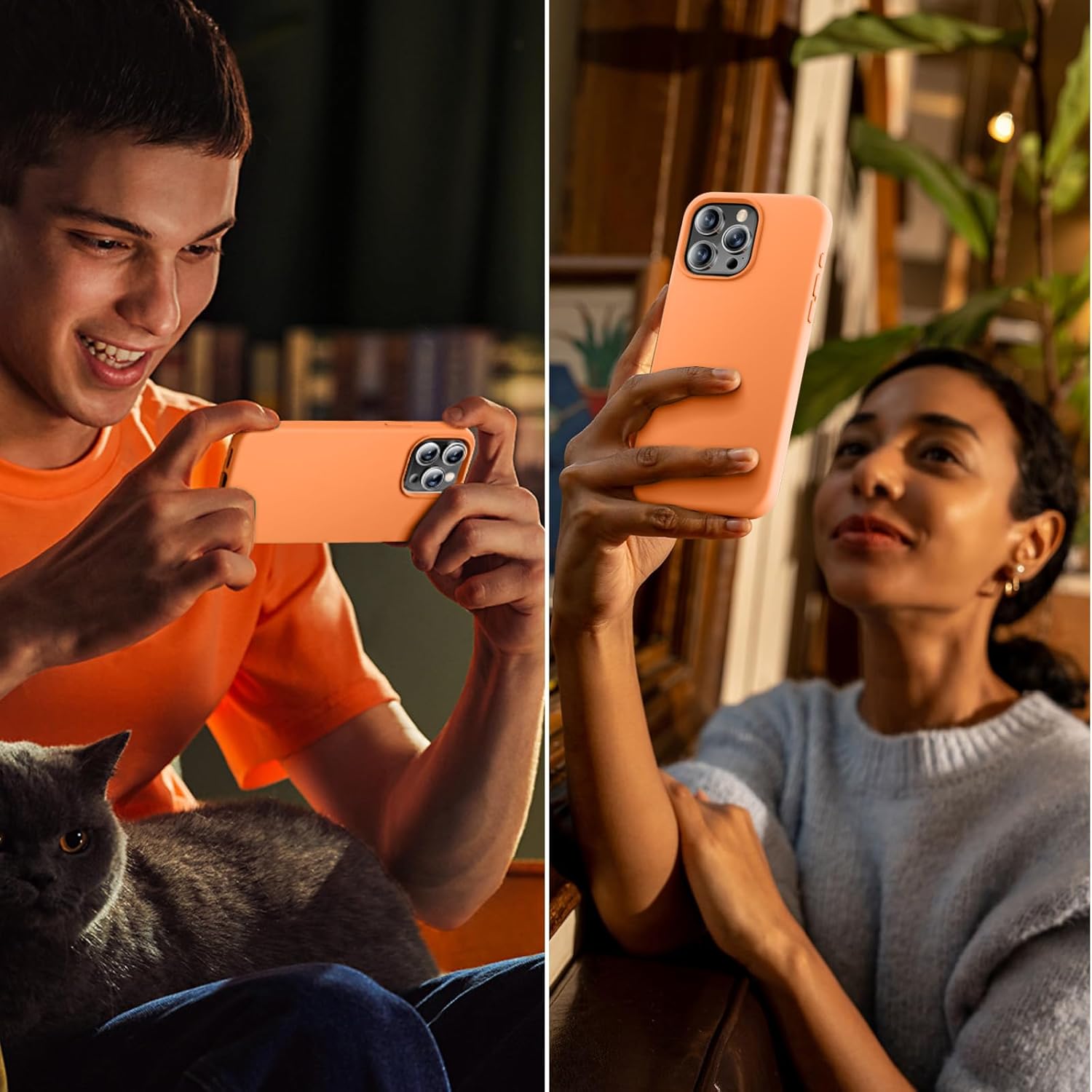 Cordking Funda diseñada para iPhone 15 Pro Max, funda de silicona ultra delgada a prueba de golpes para iPhone 15 ProMax con forro de microfibra