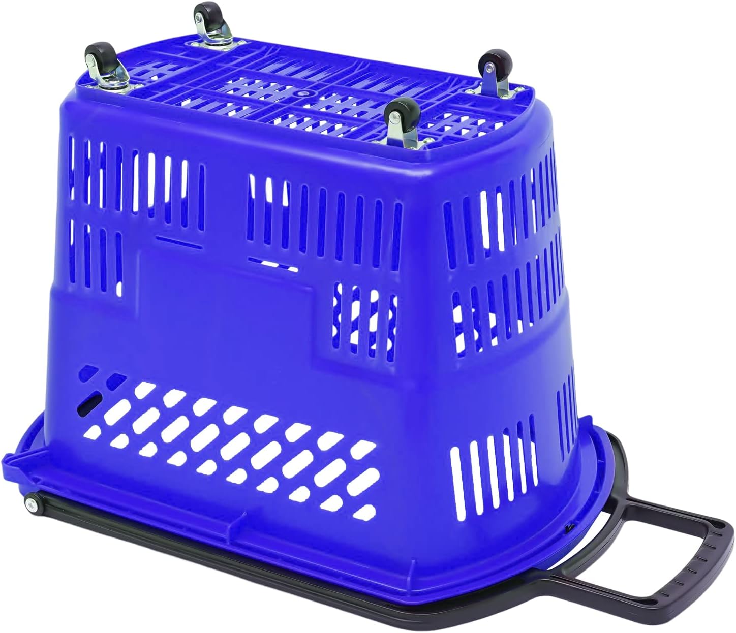 6 carritos de compras, 35 l9.2 galones de plástico con ruedas, cestas de compras con asas, juego de cestas de compras portátiles para tiendas