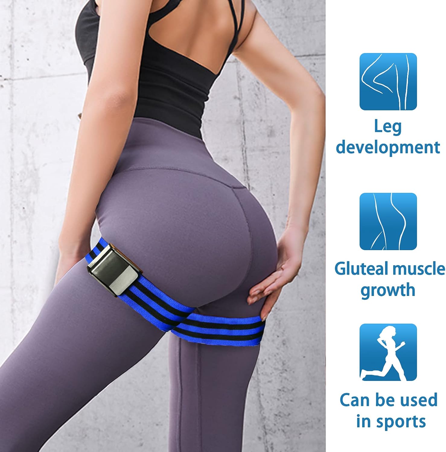 Bandas de glúteos, bandas de restricción de flujo sanguíneo para mujeres, glúteos y construcción de cadera, equipo de entrenamiento de glúteos para