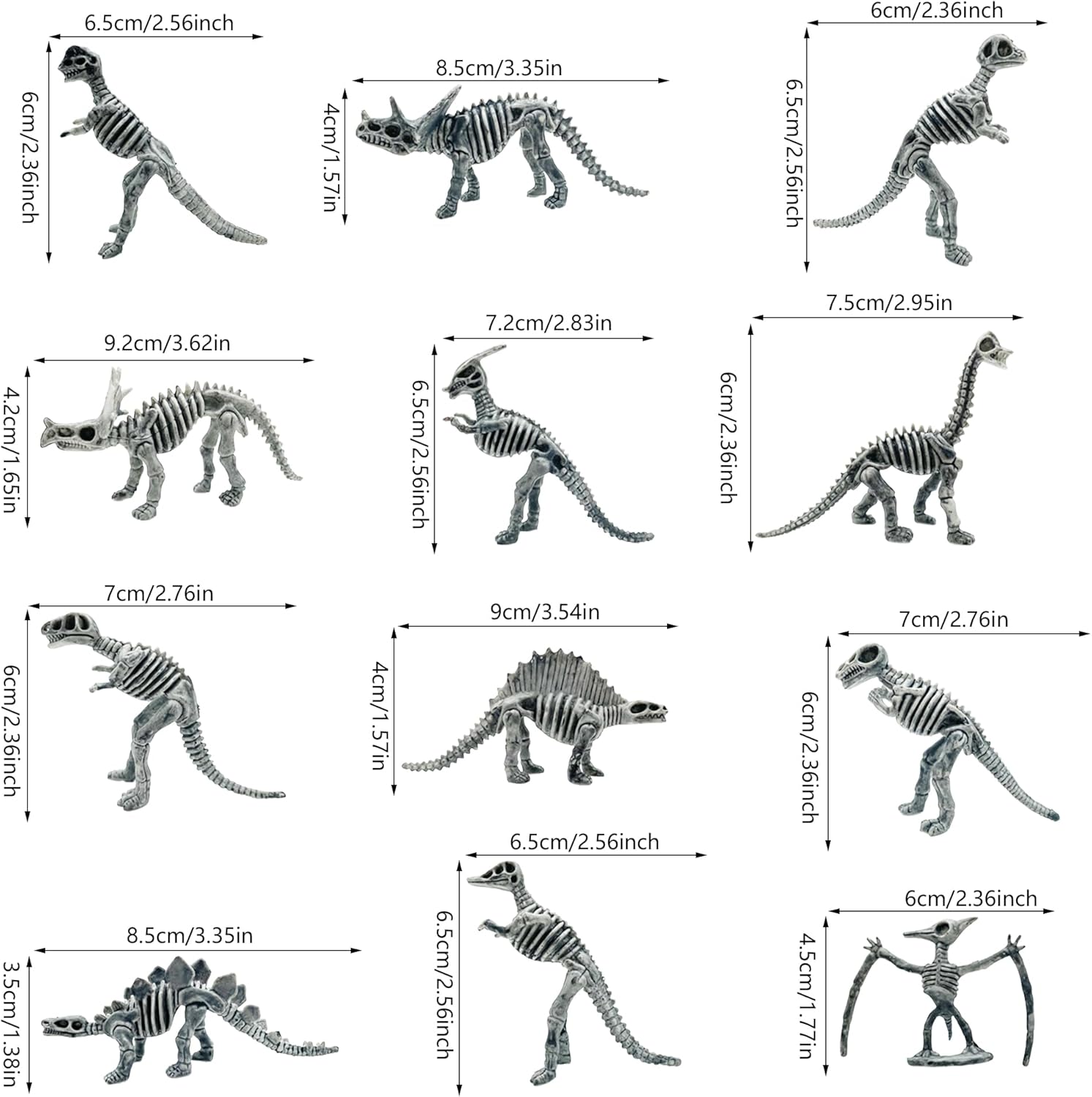 50 piezas de esqueletos de fósiles de dinosaurio, juguetes de esqueleto de dinosaurio, figuras surtidas, huesos de dinosaurio para decoración de