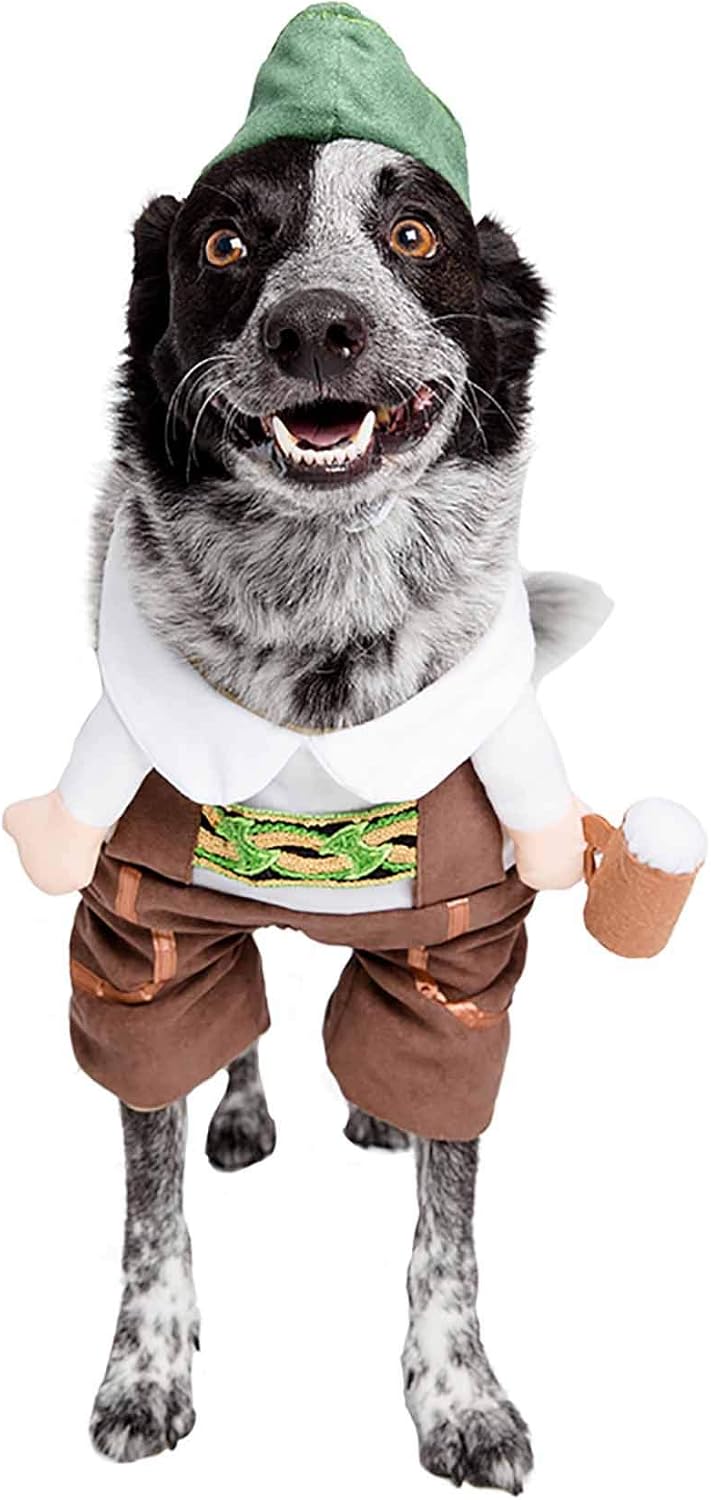 Pet Krewe – Disfraz de perro y gato alemán Oktoberfest, disfraz de perro de Halloween Barktoberfest, perfecto para Halloween, Navidad, fiestas,