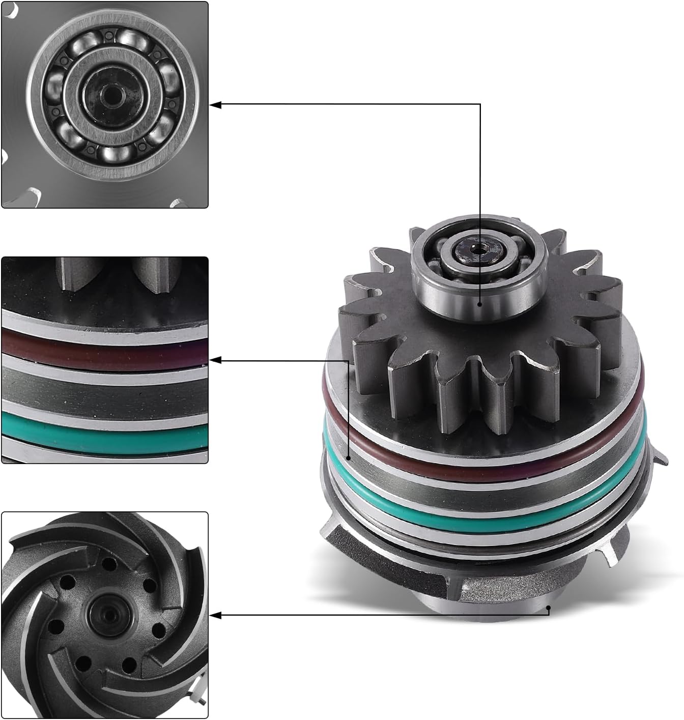 RE509598 RE521502 – Bomba de agua compatible con John Deere 7220 1270D 1470D 1570 1710D 2256 2258 2264 2266 3554 4920 535 530 560D 9550 1406 – 6215