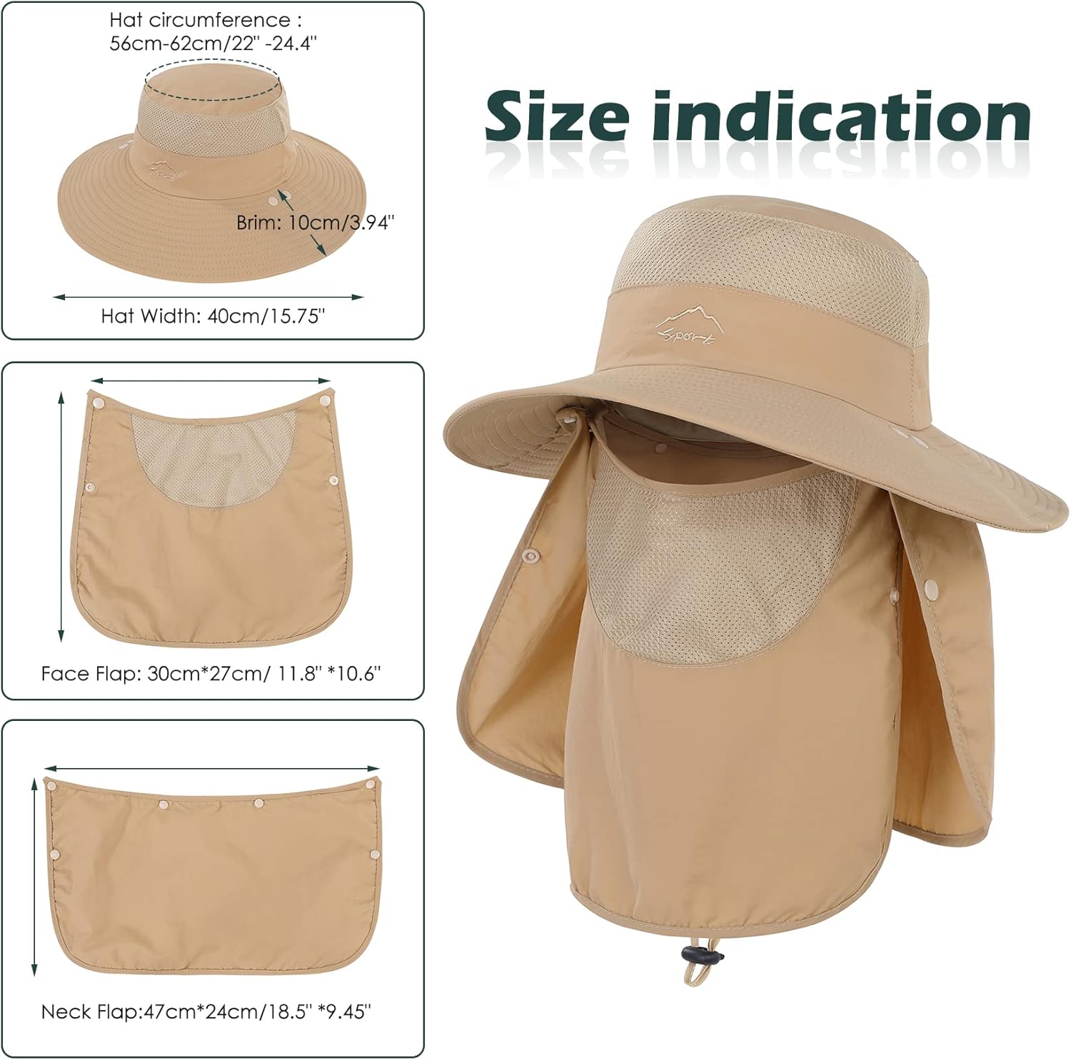 Century Star Sombrero de pesca plegable para mujer y hombre, protección solar, protección UV, sombrero de senderismo, cubo de tribu al aire libre
