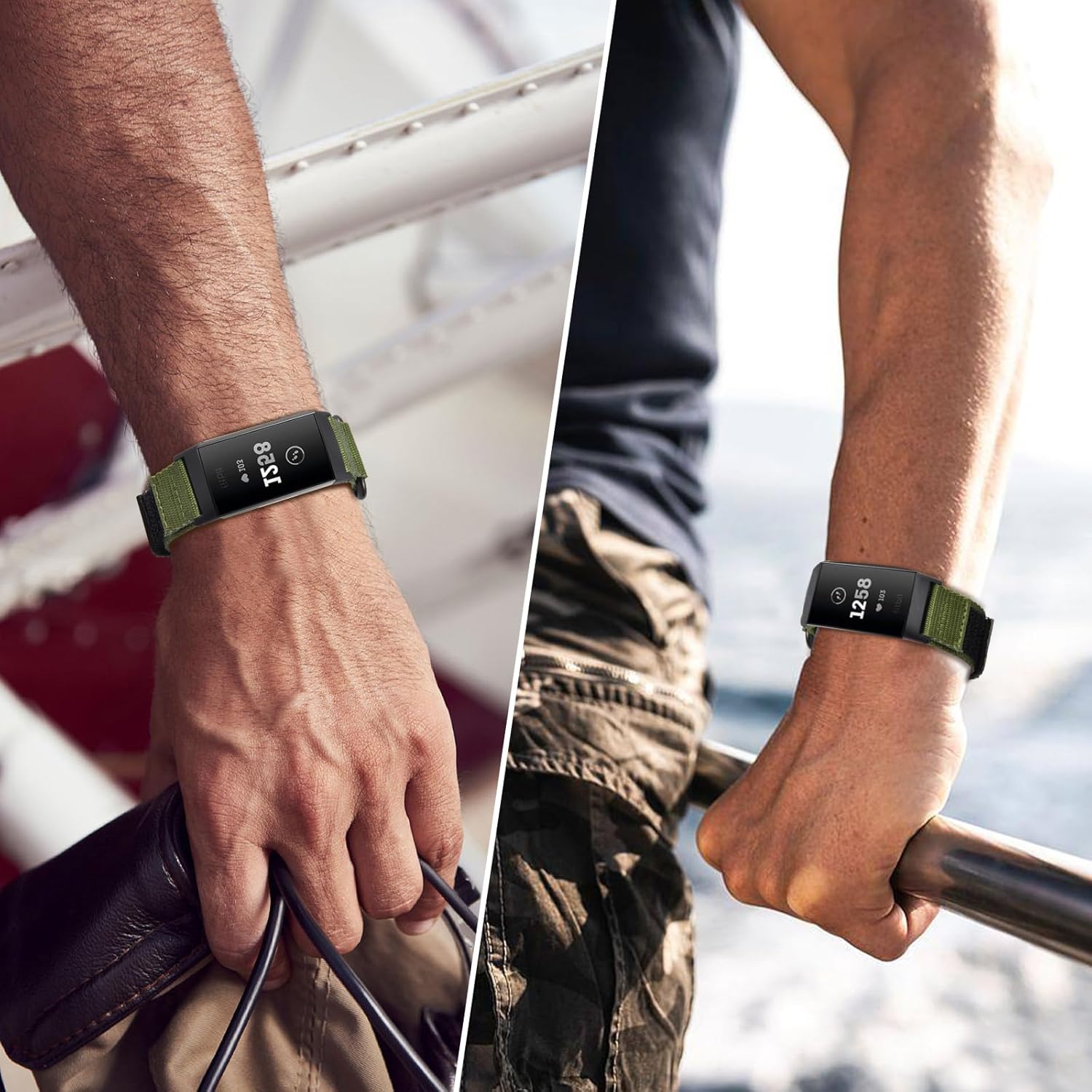 V.R.HOPE Correa de reloj compatible con Fitbit Charge 3Charge 4Charge 3 SE para hombres y mujeres, correa de nailon deportiva Charge 3Charge 4Charge