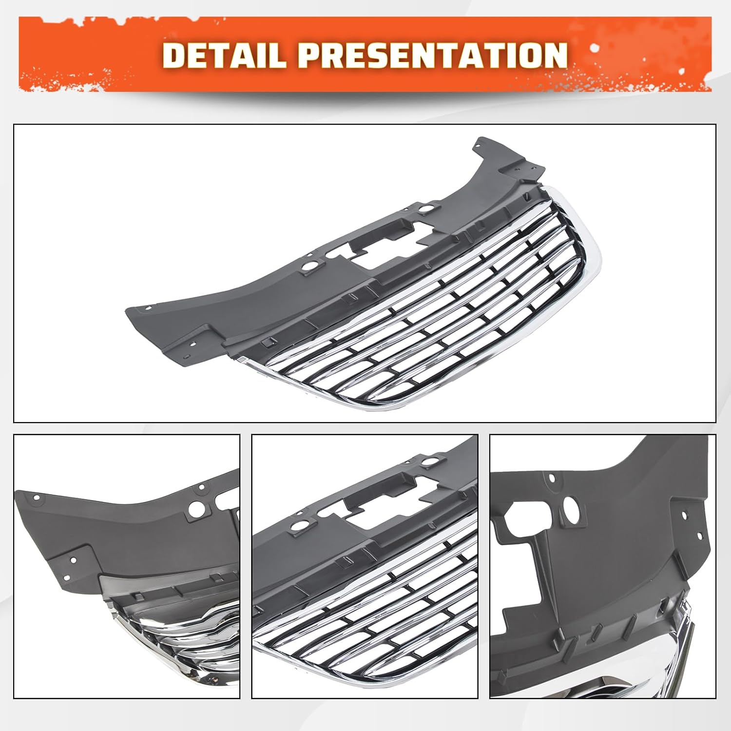 ECOTRIC Parrilla delantera compatible con Chrysler 200 Sedan 68082050AE CH1200353 2011-2014 Parachoques superior del radiador parrilla del capó del