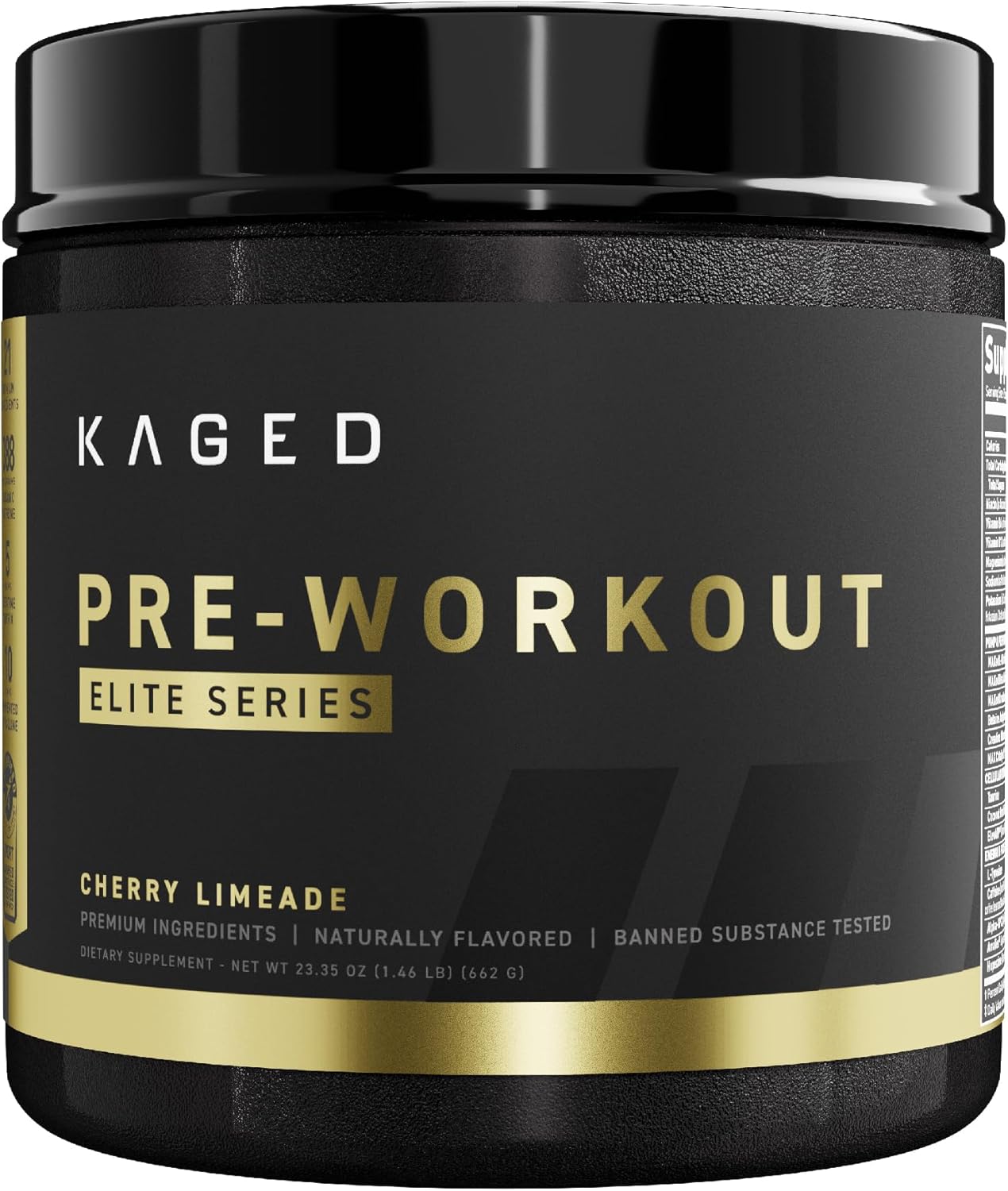 Kaged Polvo de preentrenamiento Elite para hombres y mujeres, alto estimulante para energía, concentración, bombas  L-citrulina, beta alanina,