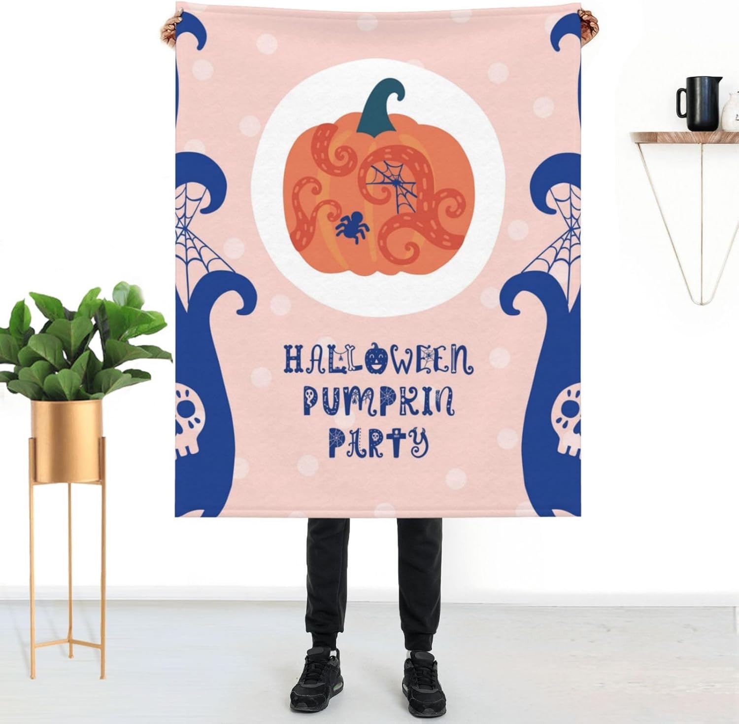 Manta de calabaza para mujer, suave manta de forro polar de verano, lavable, manta ligera de viaje para sofá, cama, sillón durante todas las