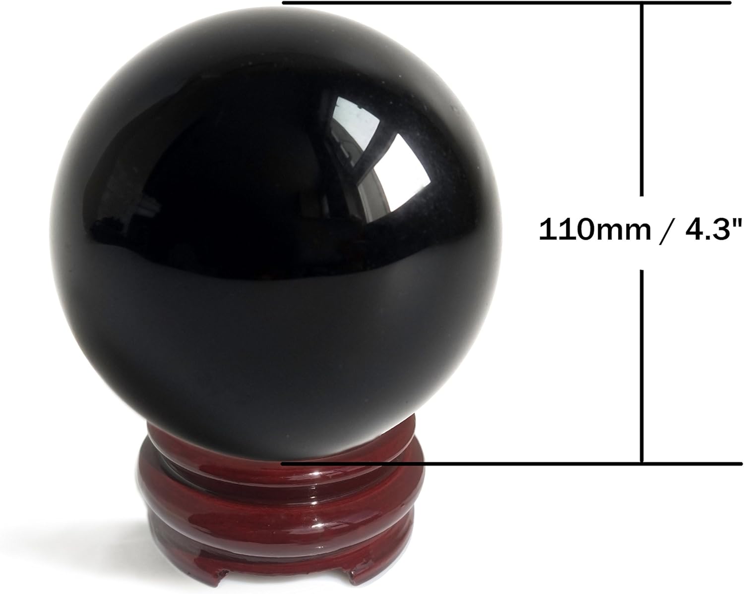 Mina Heal Bola de cristal de obsidiana de 4.3 pulgadas para pelota Fengshui, meditación de rascado, curación de cristal, esfera de adivinación,