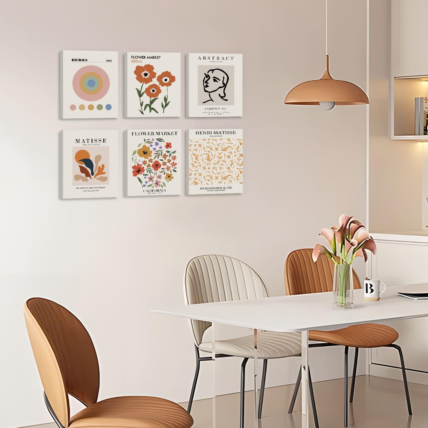CHDITB Flower Market – Póster de arte para pared, juego de 6 (12 x 16 pulgadas), impresiones retro para dormitorio, decoración de pared, pósteres de