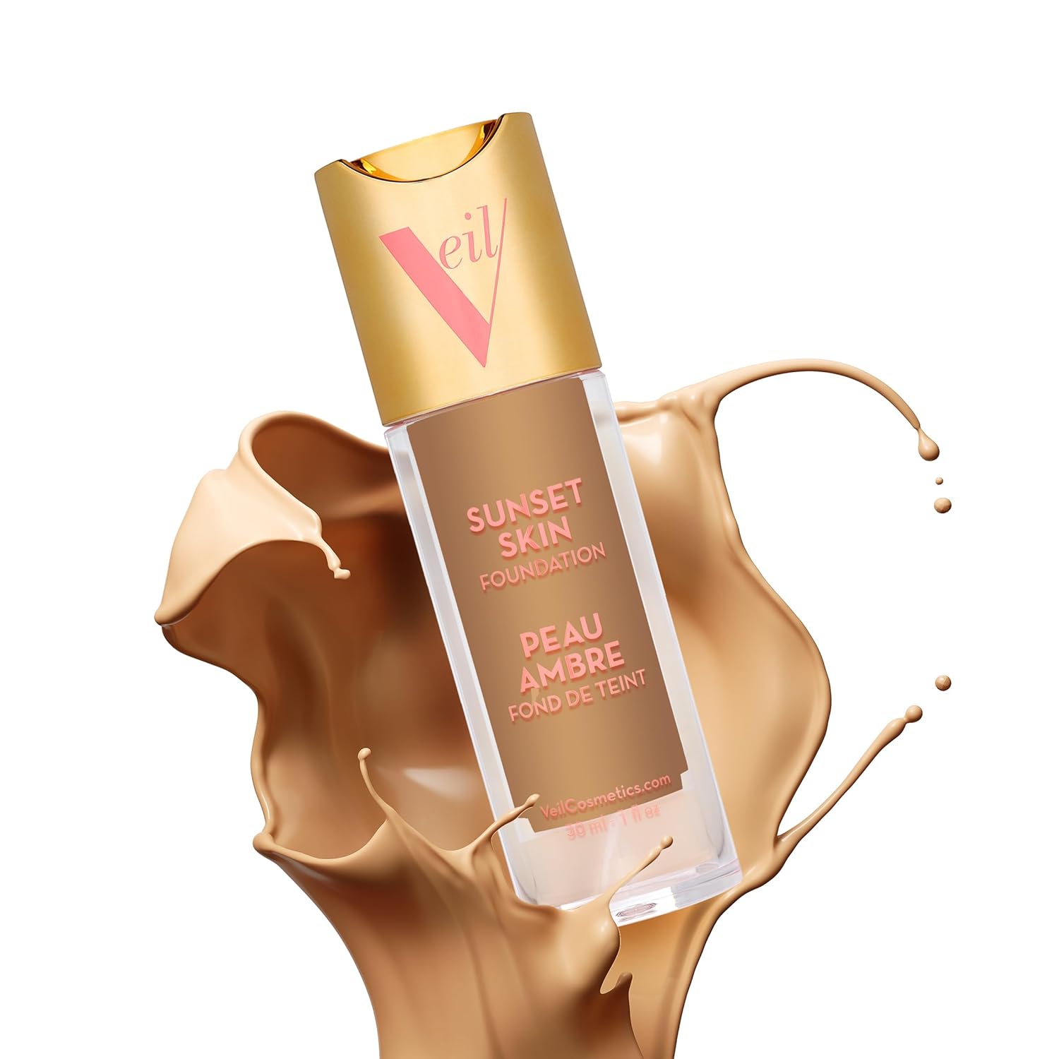 Veil Cosmetics Base líquida Sunset Skin  2N  Cobertura para construir  Resistente al agua, hipoalergénica, sin aceite, libre de crueldad animal y
