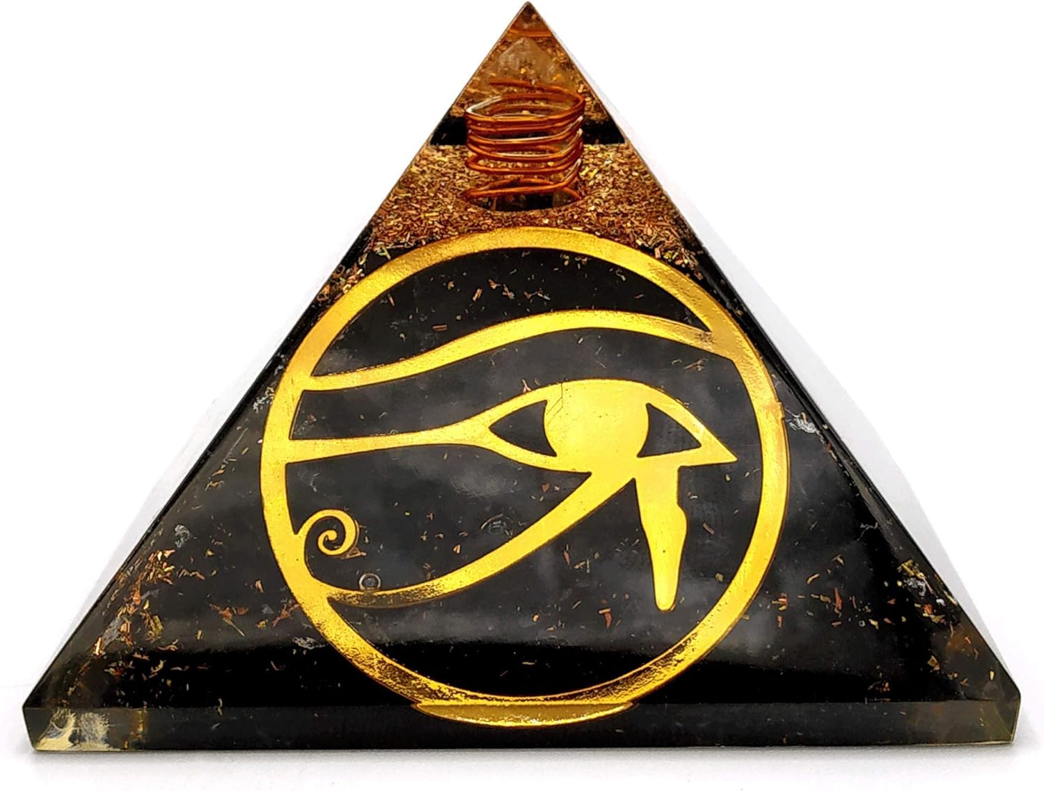 Pirámide de orgón grande  Cristal de pirámide de turmalina negra  Ojo de pirámide de orgonita Ra  Pirámides de órgano Curación de energía positiva