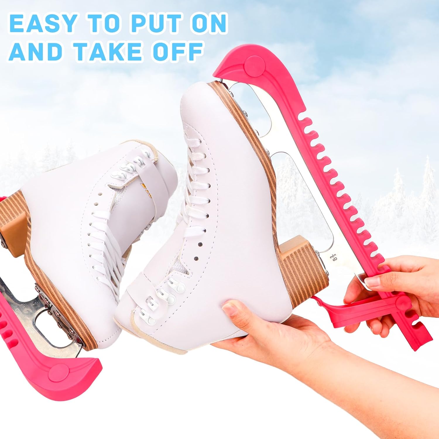 Protectores de patinaje sobre hielo, fundas ajustables para patinaje sobre hielo, accesorios de patinaje para hockey sobre hielo para niños y