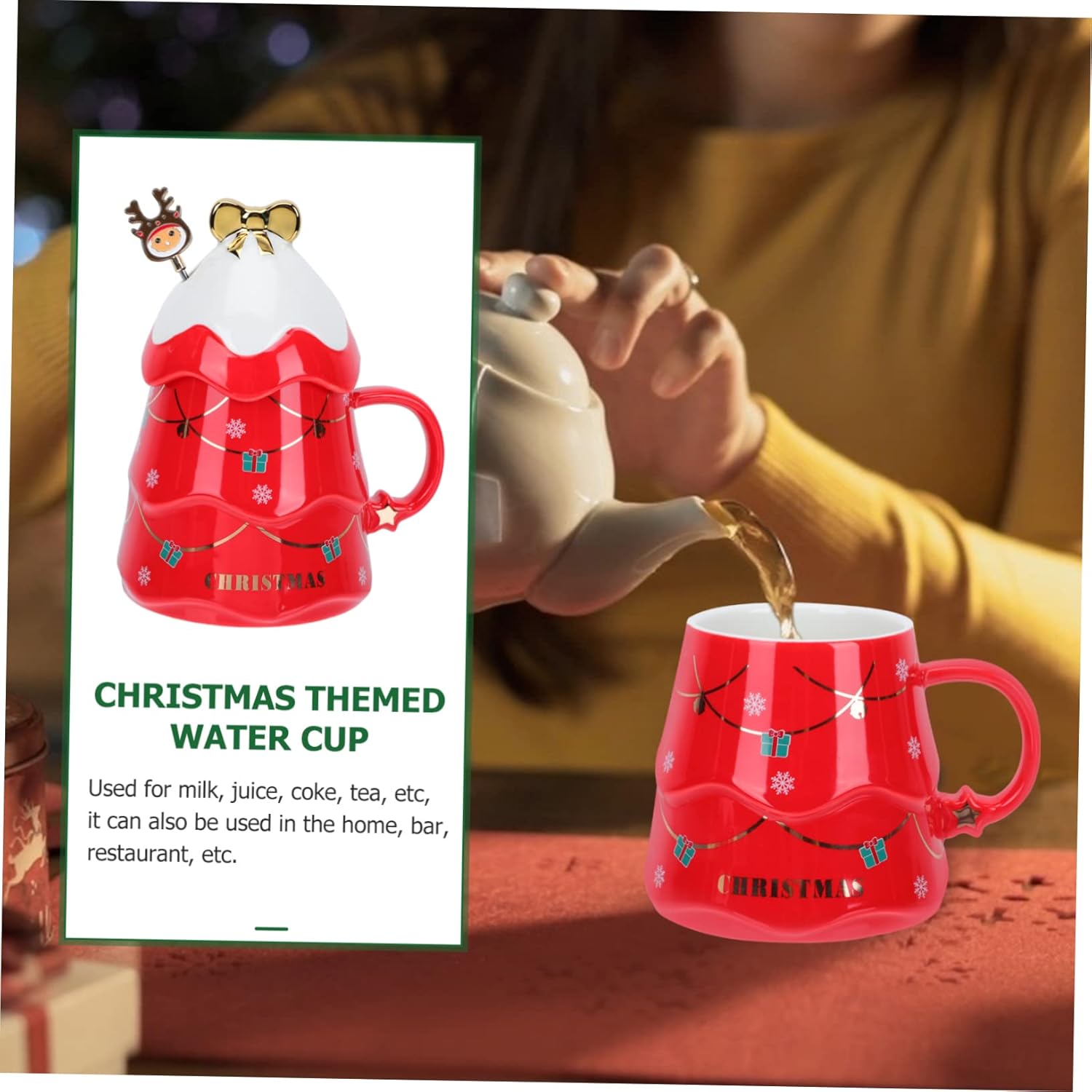 BESTOYARD 2 juegos de tazas de Navidad retro Latte Cup Cartoon Holiday Cup Retro Ceramic Mug Christmas Drink Cup Christmas Mug Christmas Mug with